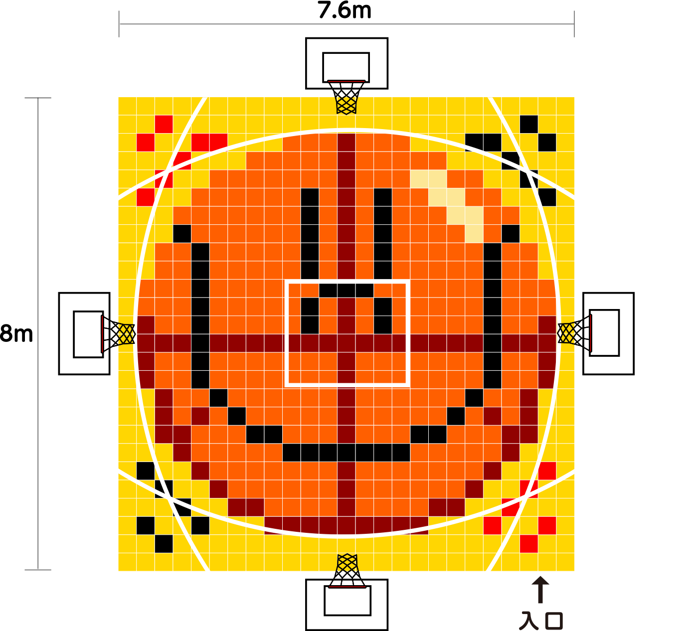 おおきにバスケットボールコート平面図